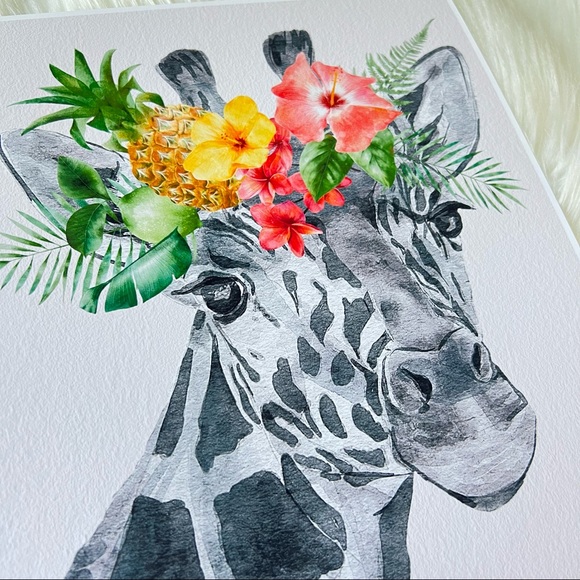 Cute Giraffe Watercolor Wall Art Print Poster Unframed - Picture 13 of 14